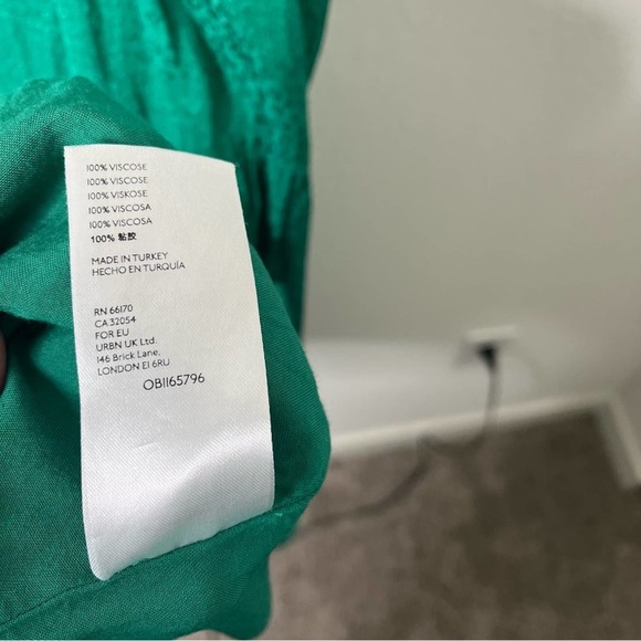 Anthropologie Maeve Green Cheetah Leopard Jacquard Tiered Dress Womens Size S - Picture 6 of 6